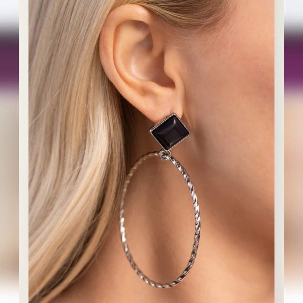 Paparazzi Black Canyon Circlelet Earrings